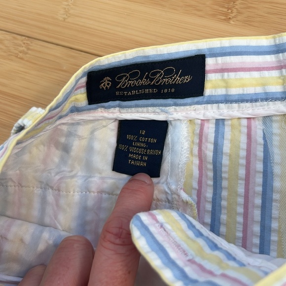 Brooks Brothers Pastel Stripes Cotton Seersucker Women’s Pants size 12 - Picture 4 of 9